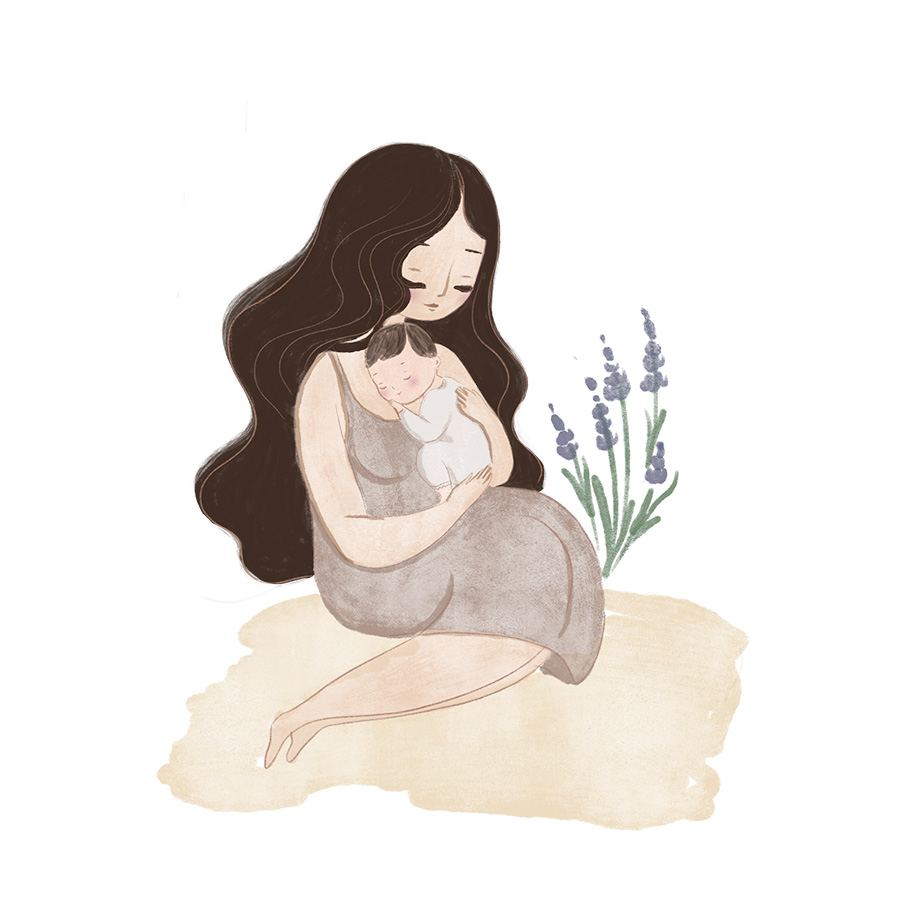 illustration d'une maman et son bébé