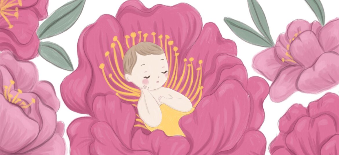 affiche décorative prénom bébé fille