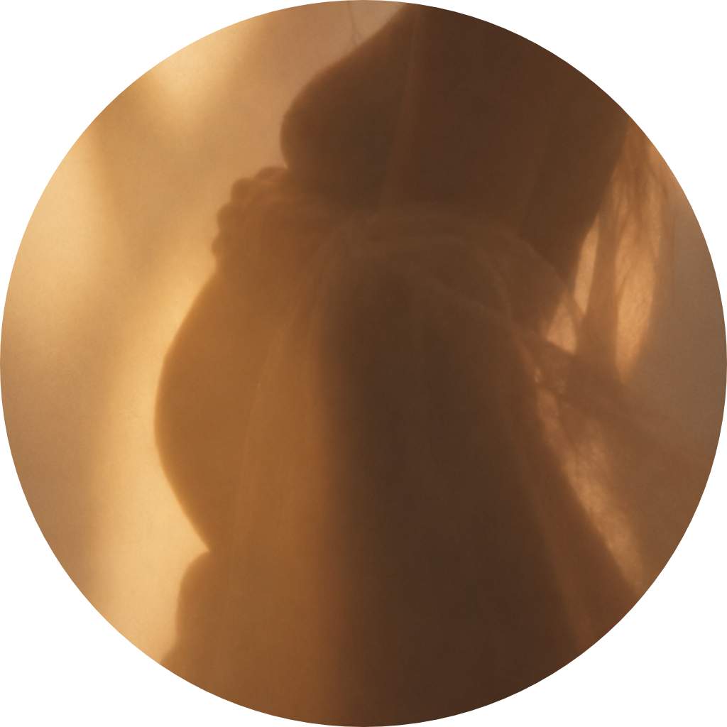 femme enceinte de profil en contre jour